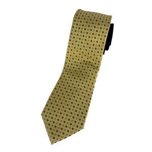 Tommy Hilfiger 100% Silk Yellow Blue Dot Square Tie Classic